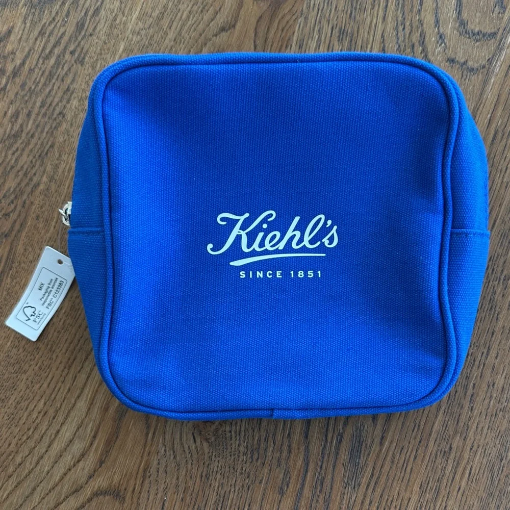 Kiehl's Vibrant Blue Travel Pouch Cosmetic Toiletry Bag